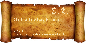 Dimitrievics Kinga névjegykártya