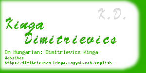 kinga dimitrievics business card